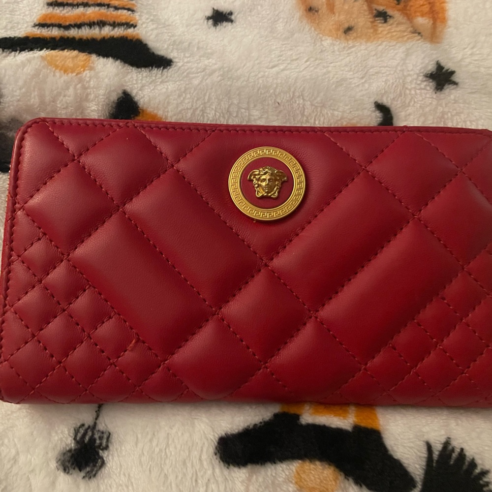 Leather red Versace wallet